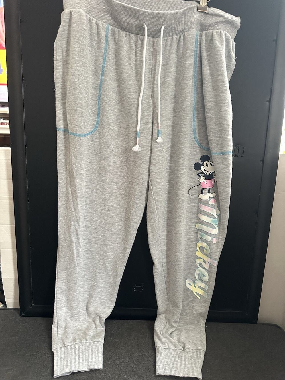 Disney Mickey Mouse Women’s L 12-14 Gray Sleepwear Lounge Jogger Pants